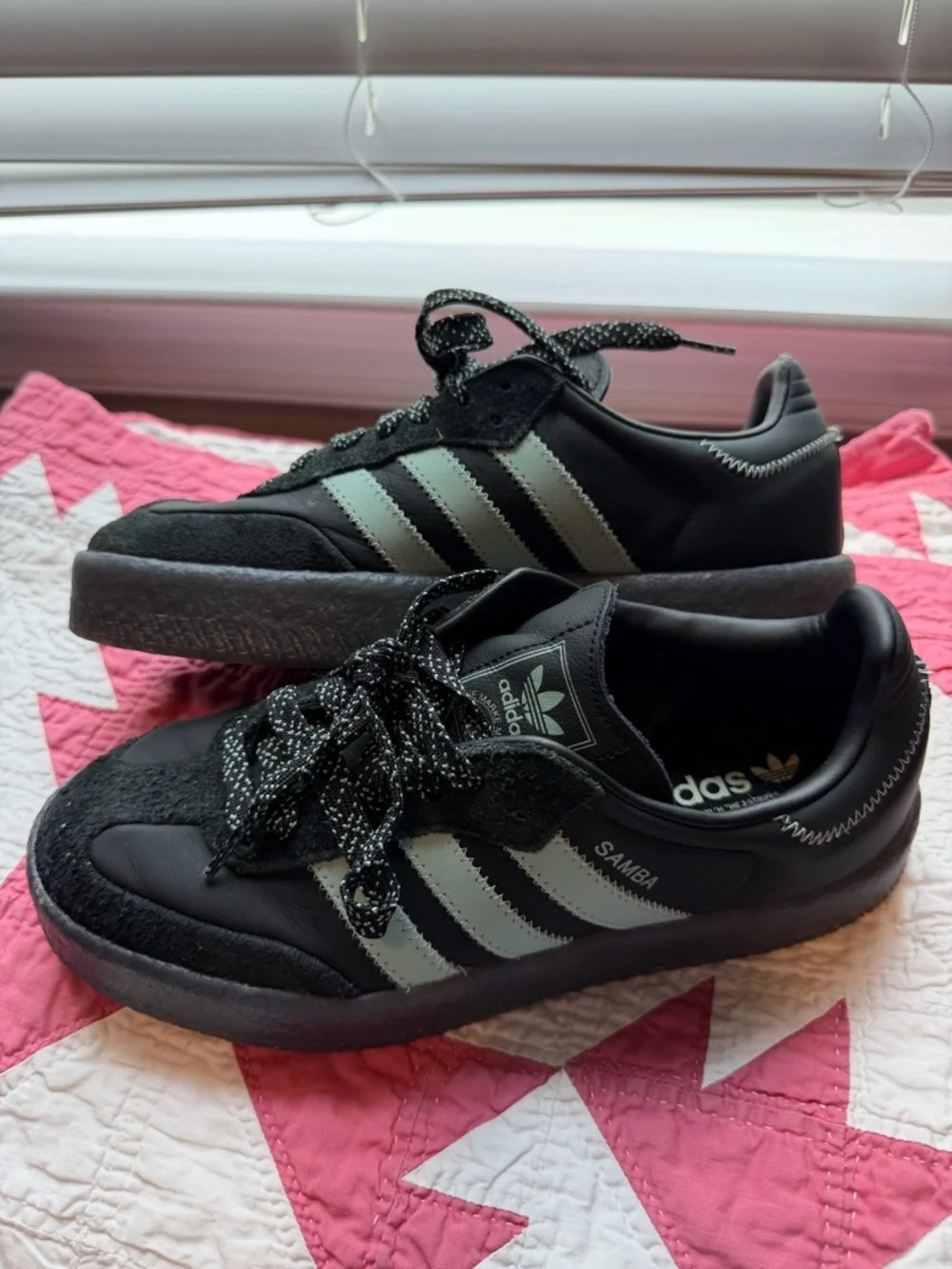 adidas Samba Sneakers in Black and Mint Green